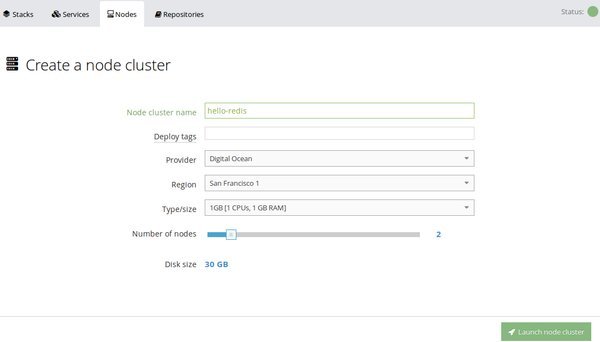 New node cluster settings